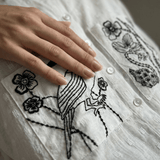 Shirt With Two Embroidered Pocket on Dobby Fabric - Western Era Tops for women