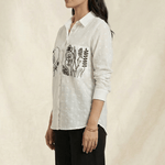 Shirt With Two Embroidered Pocket on Dobby Fabric - Western Era Tops for women