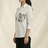 Shirt With Two Embroidered Pocket on Dobby Fabric - Western Era Tops for women