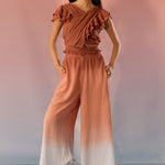 Sky and Sand Frill Top and Pant Set - Western Era Cordset for women
