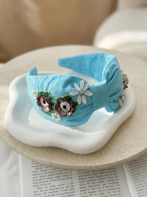Sky-High Heritage Hand Embroidered Headband