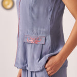 Slate Blue Sleeveless Top & Wide - Leg Pants Co - Ord Set - Western Era Co - ord set for women