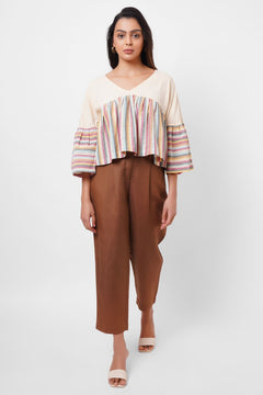 Slim - Fit Tapered Cotton Trousers - Western Era trousers for women