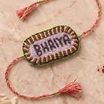 Soft Lavender Embroidered Rakhi with Gold and Pink Embroidered Rakhi - Western Era Rakhi for women