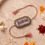 Soft Lavender Embroidered Rakhi with Gold and Pink Embroidered Rakhi - Western Era Rakhi for women