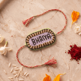 Soft Lavender Embroidered Rakhi with Gold and Pink Embroidered Rakhi - Western Era Rakhi for women