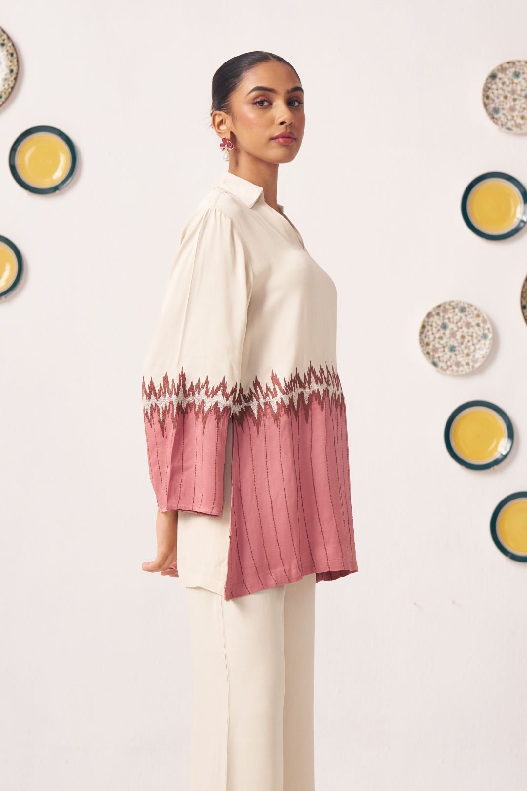 Soma Ivory & Rose Ombre Tunic - Western Era Tops for women