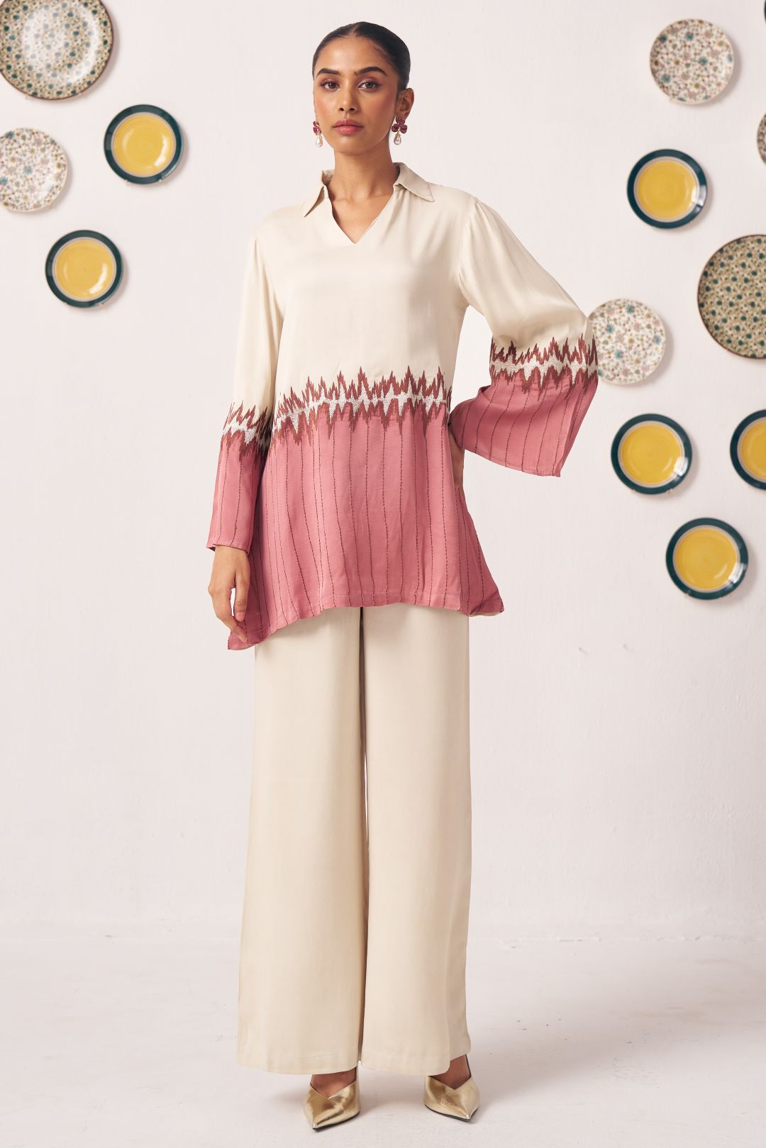 Soma Ivory & Rose Ombre Tunic - Western Era Tops for women