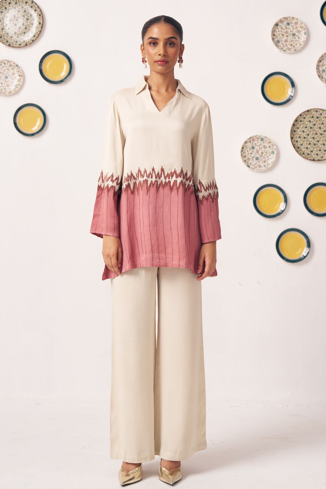 Soma Ivory & Rose Ombre Tunic - Western Era Tops for women