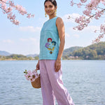 Sora Bloom Flower Embroidery Sleeveless Co - Ord Set - Western Era Co - ord set for women
