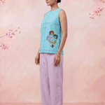 Sora Bloom Flower Embroidery Sleeveless Co - Ord Set - Western Era Co - ord set for women
