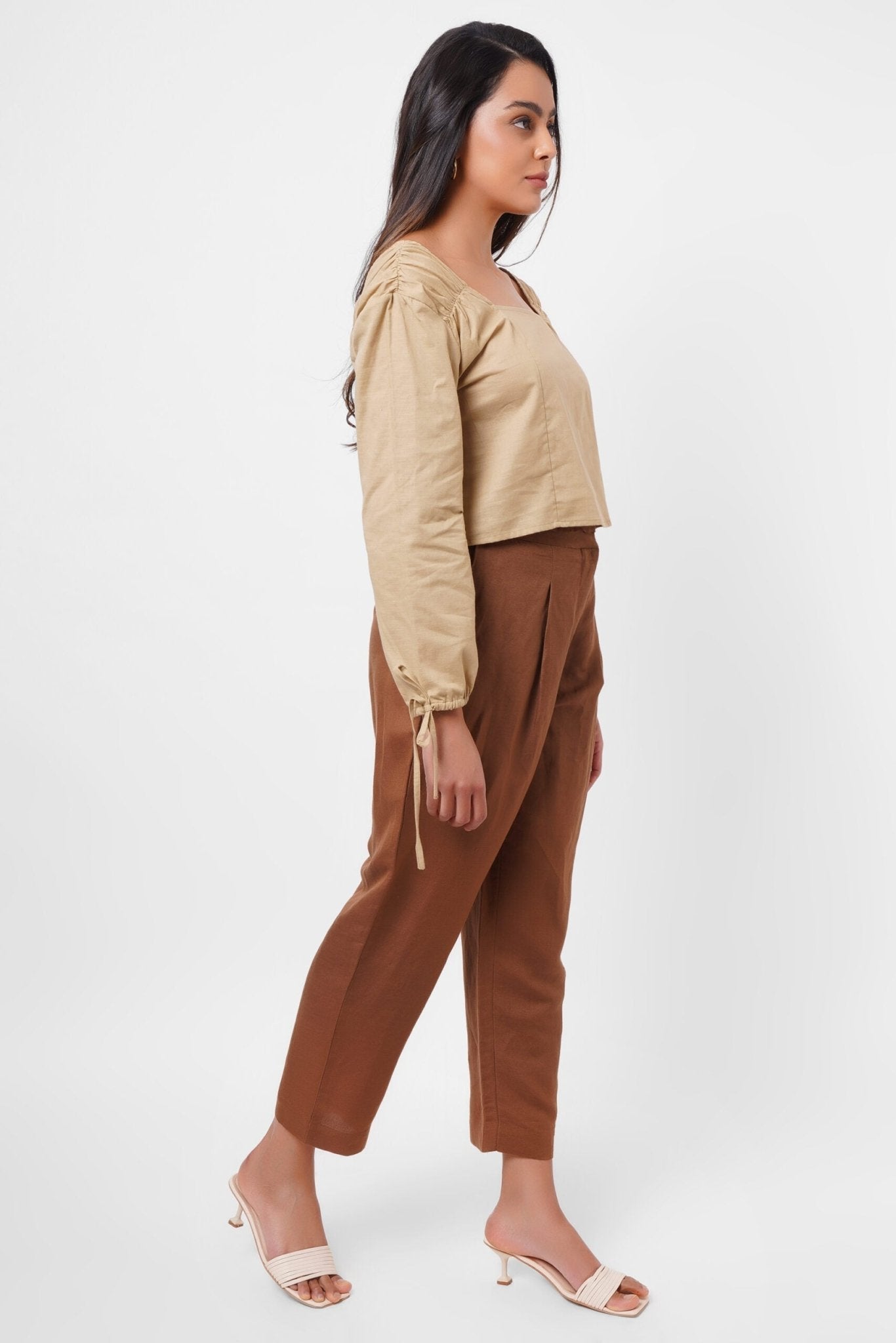Square Neck Mud Top with Elasticated Cuff - Western Era Tops for women