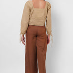 Square Neck Mud Top with Elasticated Cuff - Western Era Tops for women