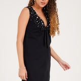Stardust Embellished Tie - Front Mini Dress - Western Era Dresses for women