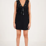 Stardust Embellished Tie - Front Mini Dress - Western Era Dresses for women