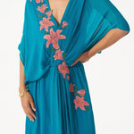 Statement Wear Floral Patch Embroidered Dress with Spaghetti - Western Era Dresses for women