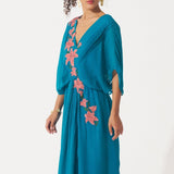 Statement Wear Floral Patch Embroidered Dress with Spaghetti - Western Era Dresses for women