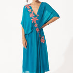 Statement Wear Floral Patch Embroidered Dress with Spaghetti - Western Era Dresses for women