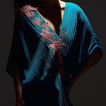 Statement Wear Floral Patch Embroidered Dress with Spaghetti - Western Era Dresses for women