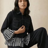 Stripe Panel Shirt with Top Stitch - Western Era Tops for women