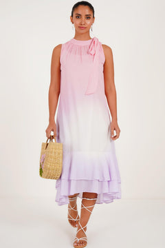 Sunset ombre hand dyed midi dress