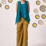 Teal Draped Overlay Top - Western Era Tops for women