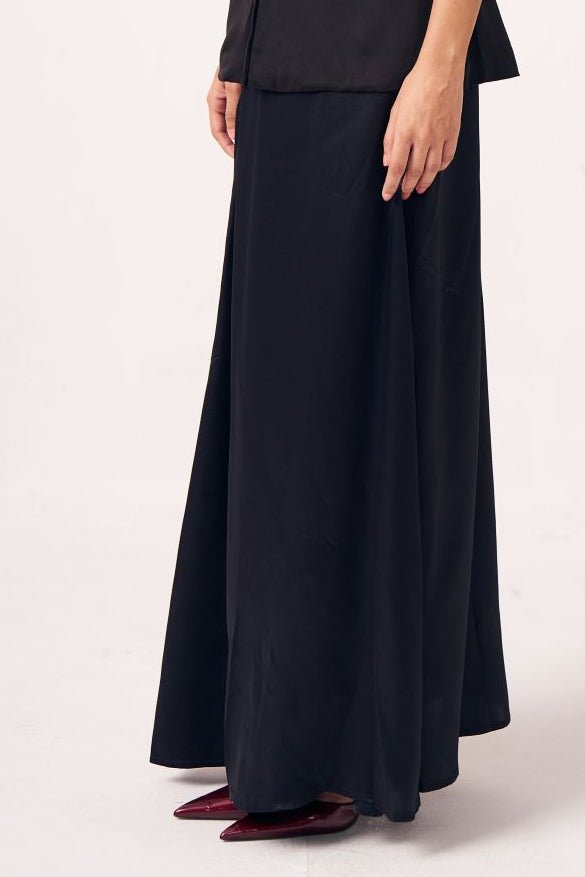 Tiana Black Draped Skirt - Western Era Bottoms for women