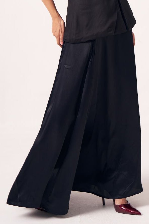 Tiana Black Draped Skirt - Western Era Bottoms for women