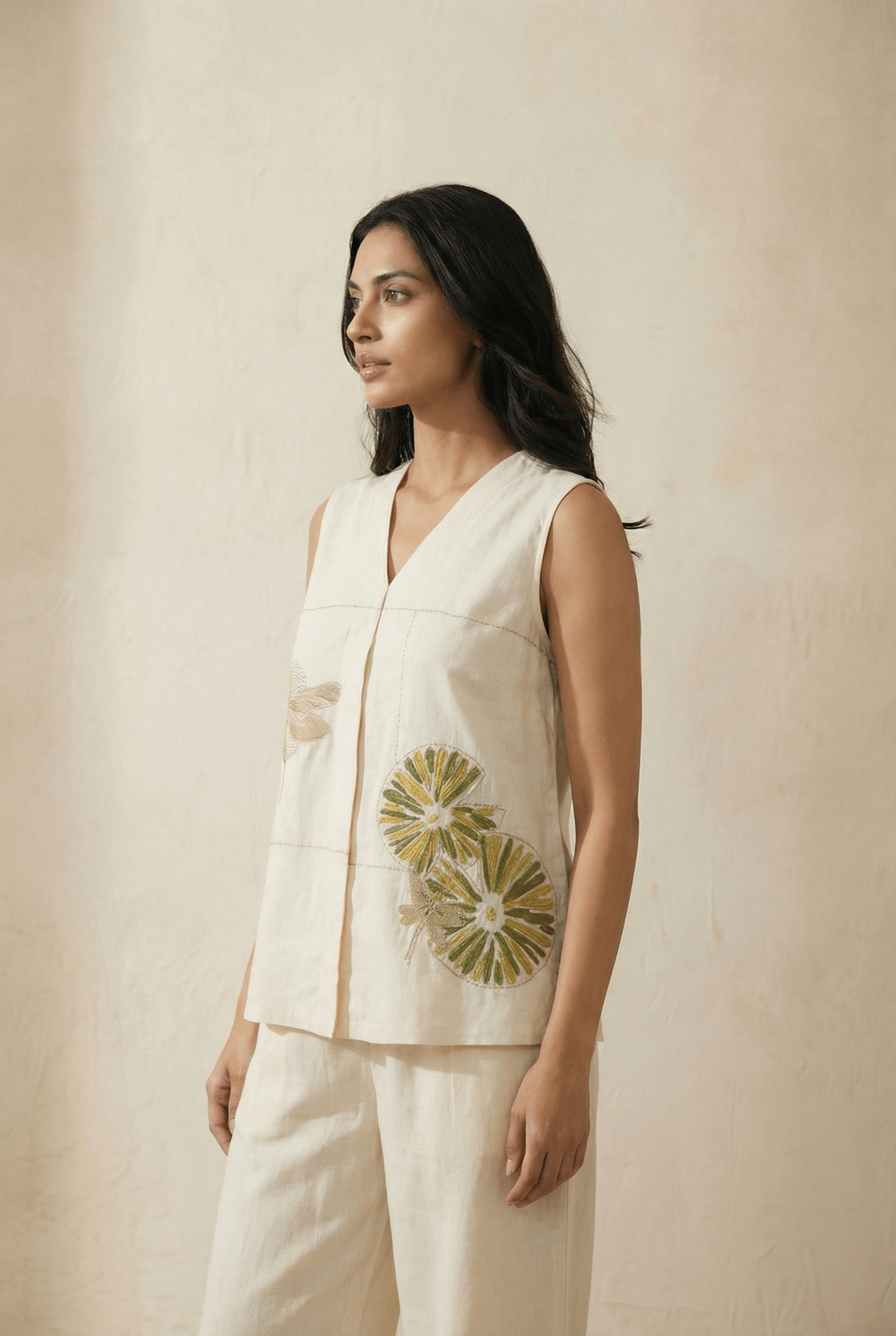 Top In Box Pleat with Embroidery Design Co - ord Set - Western Era Jumpsuits for women