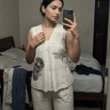 Top In Box Pleat with Embroidery Design Co - ord Set - Western Era Jumpsuits for women