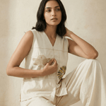 Top In Box Pleat with Embroidery Design Co - ord Set - Western Era Jumpsuits for women