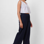 V Neck Blue Yarn Dyed Casual Top - Western Era Tops for women