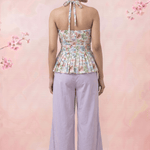 V - Neck Pleated Floral Print Flare Top - Western Era Tops for women