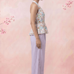 V - Neck Pleated Floral Print Flare Top - Western Era Tops for women
