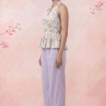 V - Neck Pleated Floral Print Flare Top - Western Era Tops for women