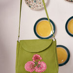 Velina Floral embroidered green bag - Western Era Bags for women