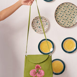 Velina Floral embroidered green bag - Western Era Bags for women