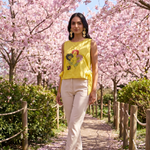 Versatile Overtop Delicate Floral Embroidery With Side Knot Overtop - Western Era Tops for women