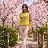 Versatile Overtop Delicate Floral Embroidery With Side Knot Overtop - Western Era Tops for women