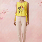 Versatile Overtop Delicate Floral Embroidery With Side Knot Overtop - Western Era Tops for women