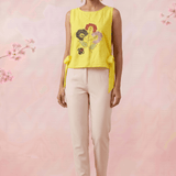 Versatile Overtop Delicate Floral Embroidery With Side Knot Overtop - Western Era Tops for women
