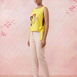 Versatile Overtop Delicate Floral Embroidery With Side Knot Overtop - Western Era Tops for women