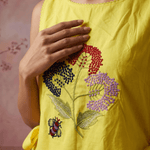 Versatile Overtop Delicate Floral Embroidery With Side Knot Overtop - Western Era Tops for women
