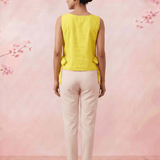 Versatile Overtop Delicate Floral Embroidery With Side Knot Overtop - Western Era Tops for women