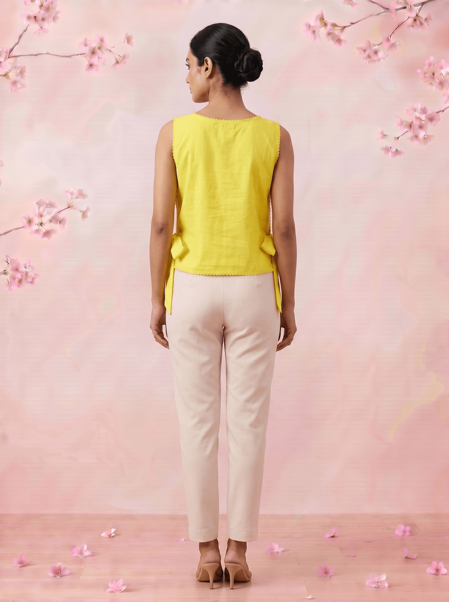 Versatile Overtop Delicate Floral Embroidery With Side Knot Overtop - Western Era Tops for women