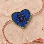 Vibrant Blue Heart Shaped Bead Work Rakhi - Western Era Rakhi for women