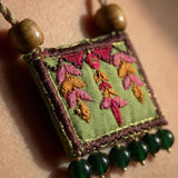 Vintage Bloom Handmade Embroidered Necklace - Western Era for women