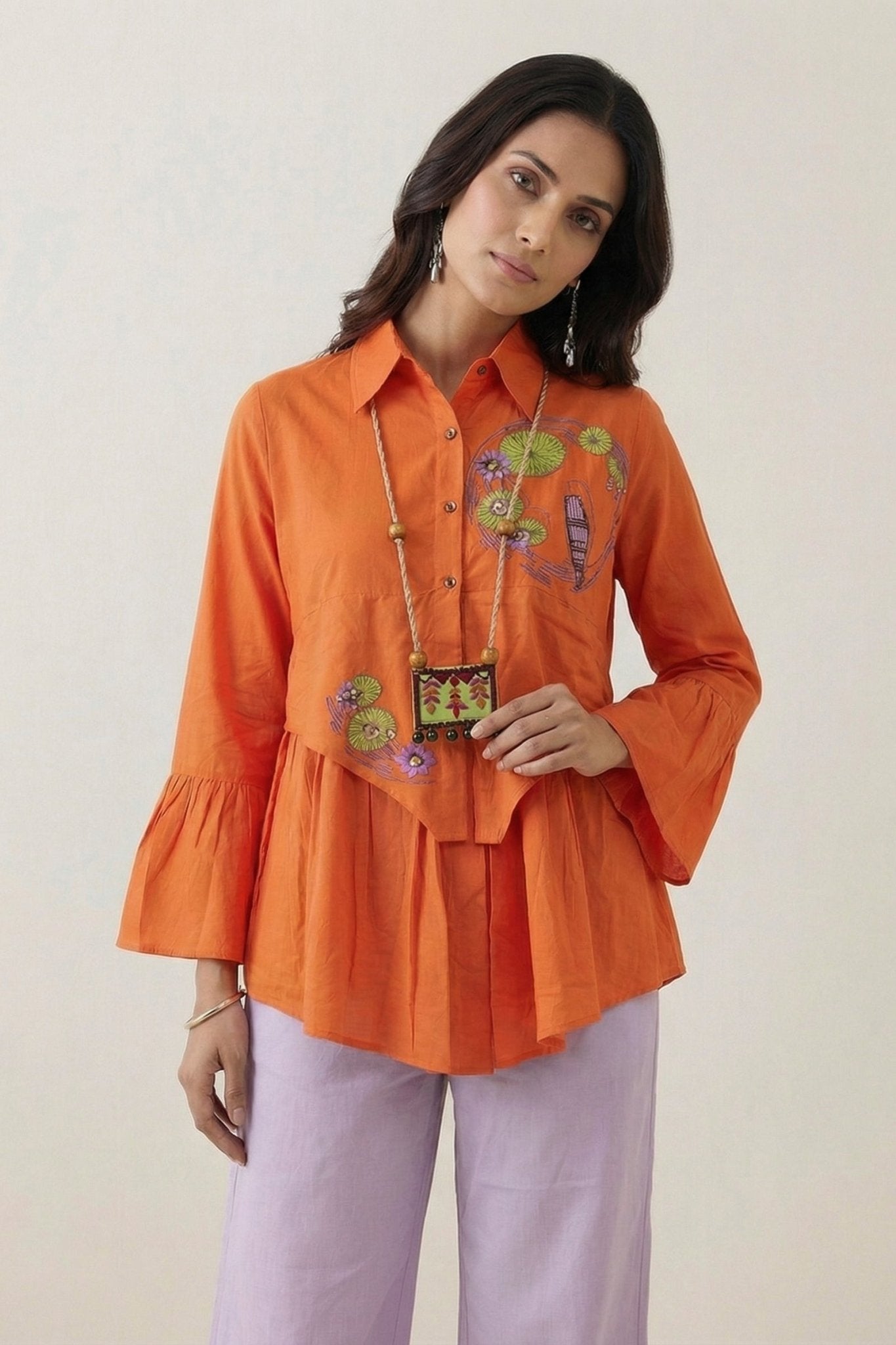 Vintage Bloom Handmade Embroidered Necklace - Western Era for women