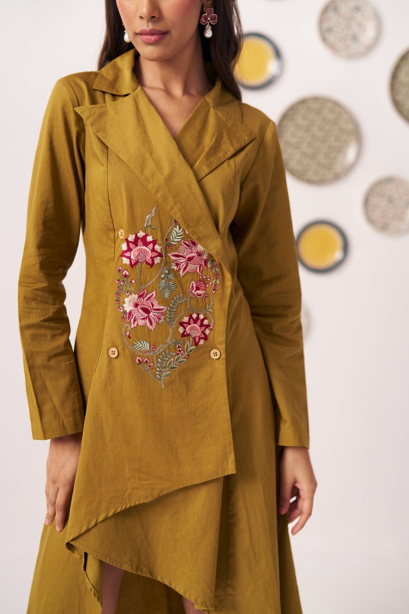 Waist Embroidered Jacket Dress - Western Era Dresses for women