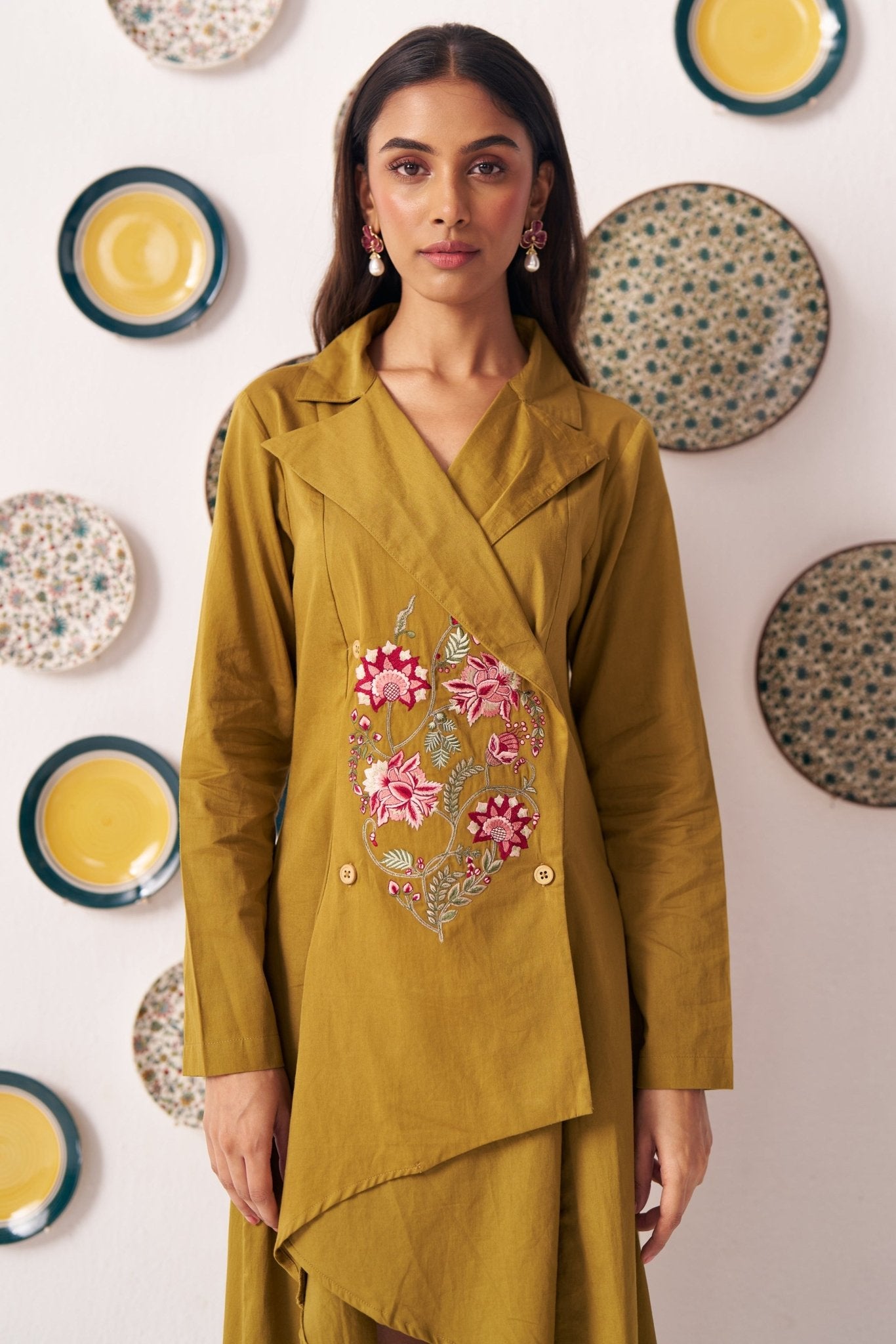Waist Embroidered Jacket Dress - Western Era Dresses for women